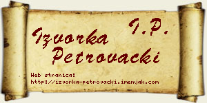 Izvorka Petrovački vizit kartica